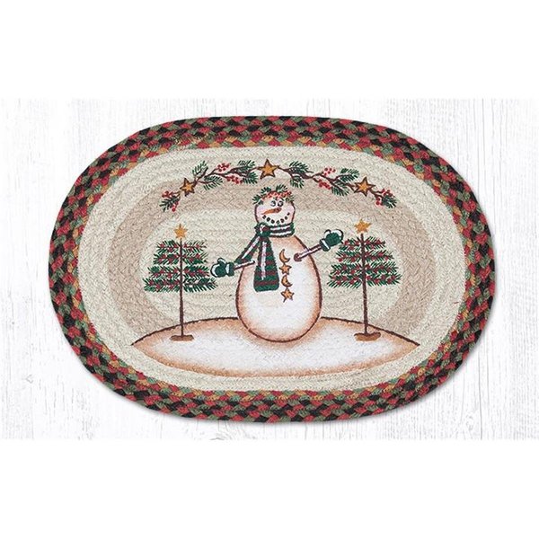 Capitol Importing Co 13 x 19 in. Moon and Star Snowman Printed Oval Placemat 48-081MSS